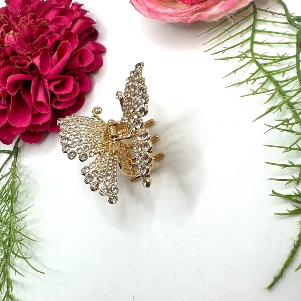 NEW⚜️Butterfly Crystal Embellished Metal Hair Clip